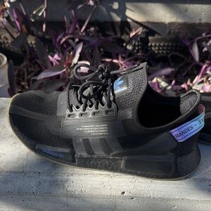 Adidas Black Sneakers with Subtle Blue Details
